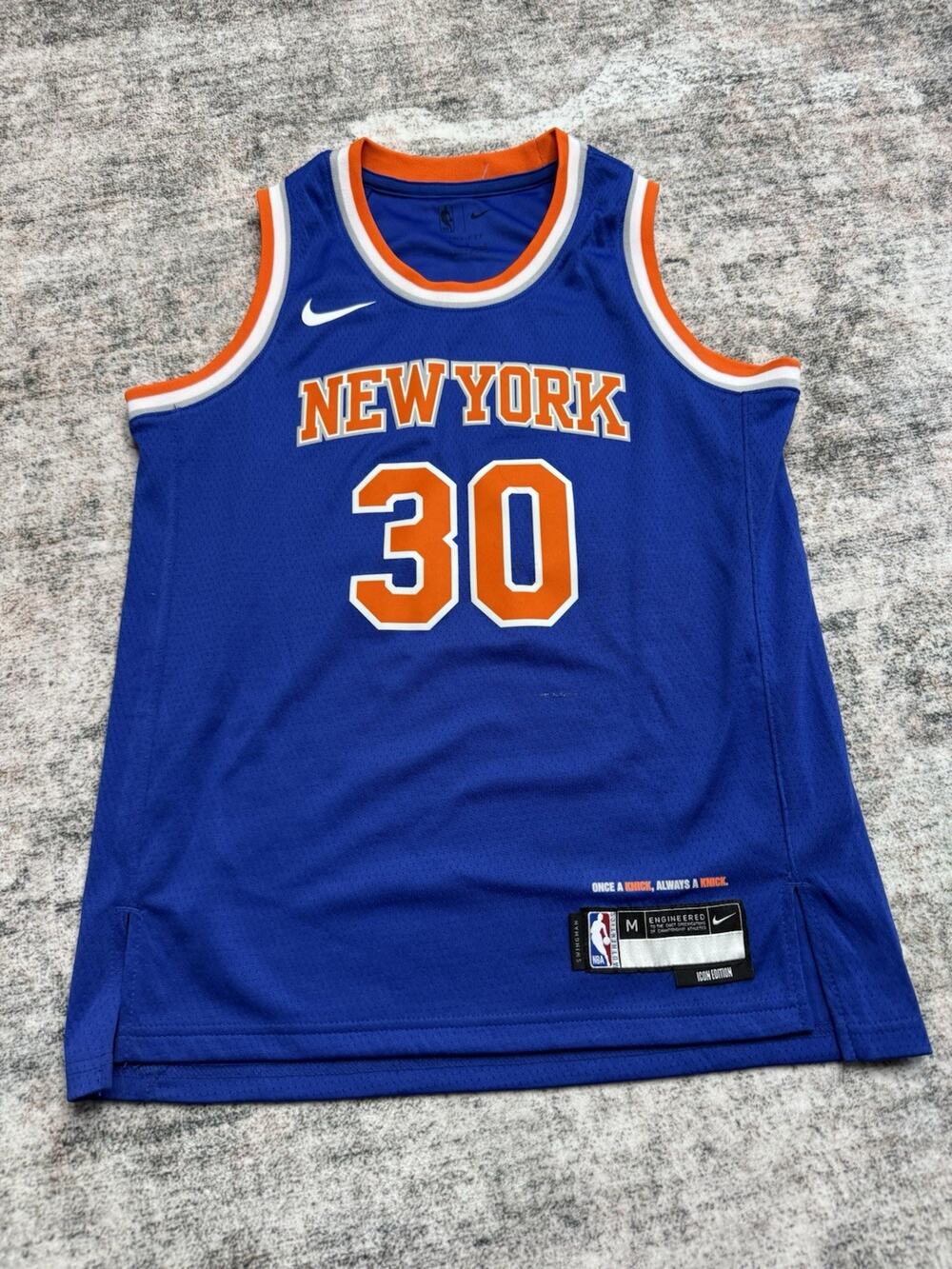 Julius Randle 30 Authentic YOUTH New York Knicks Nike Jersey M Icon Edition Blue